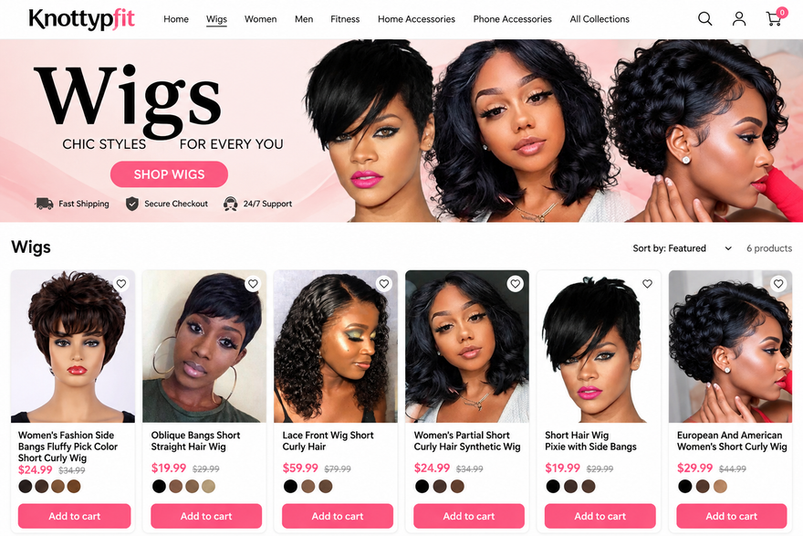 Knottypfit Wigs collection banner