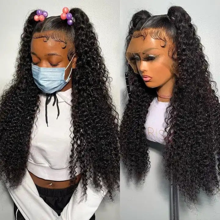 Water wave human hair 13x4 lace front wig