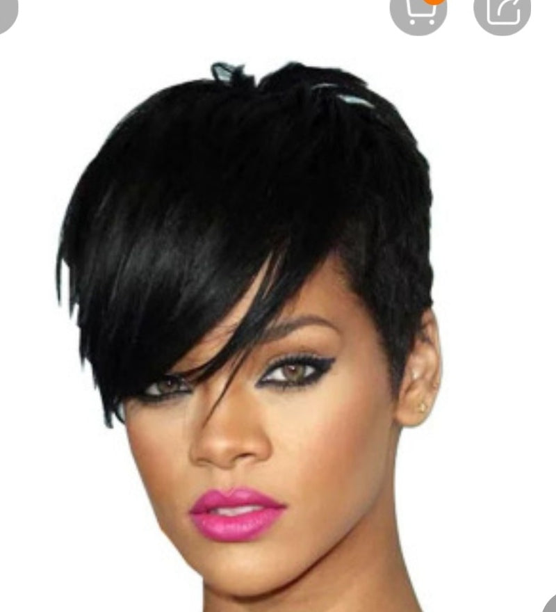 Short pixie wig with side bangs
