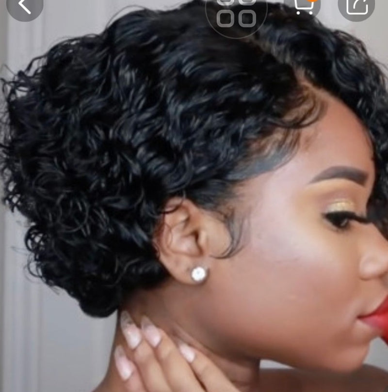 Short curly wig made with high-temperature fiber